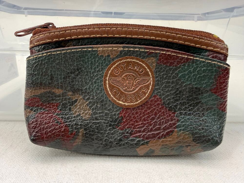 Gitano Classics Vintage 90s Coin Purse Change Pouch‎ Zip Top ID Case